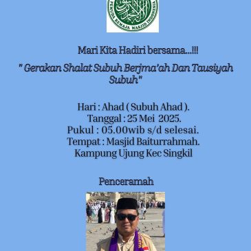 Himbauan Gerakan Shalat Shubuh Berjamaah DPD BKPRMI Aceh Singkil